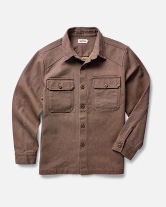 flatlay of The Shop Shirt in Aged Penny Chipped Canvas