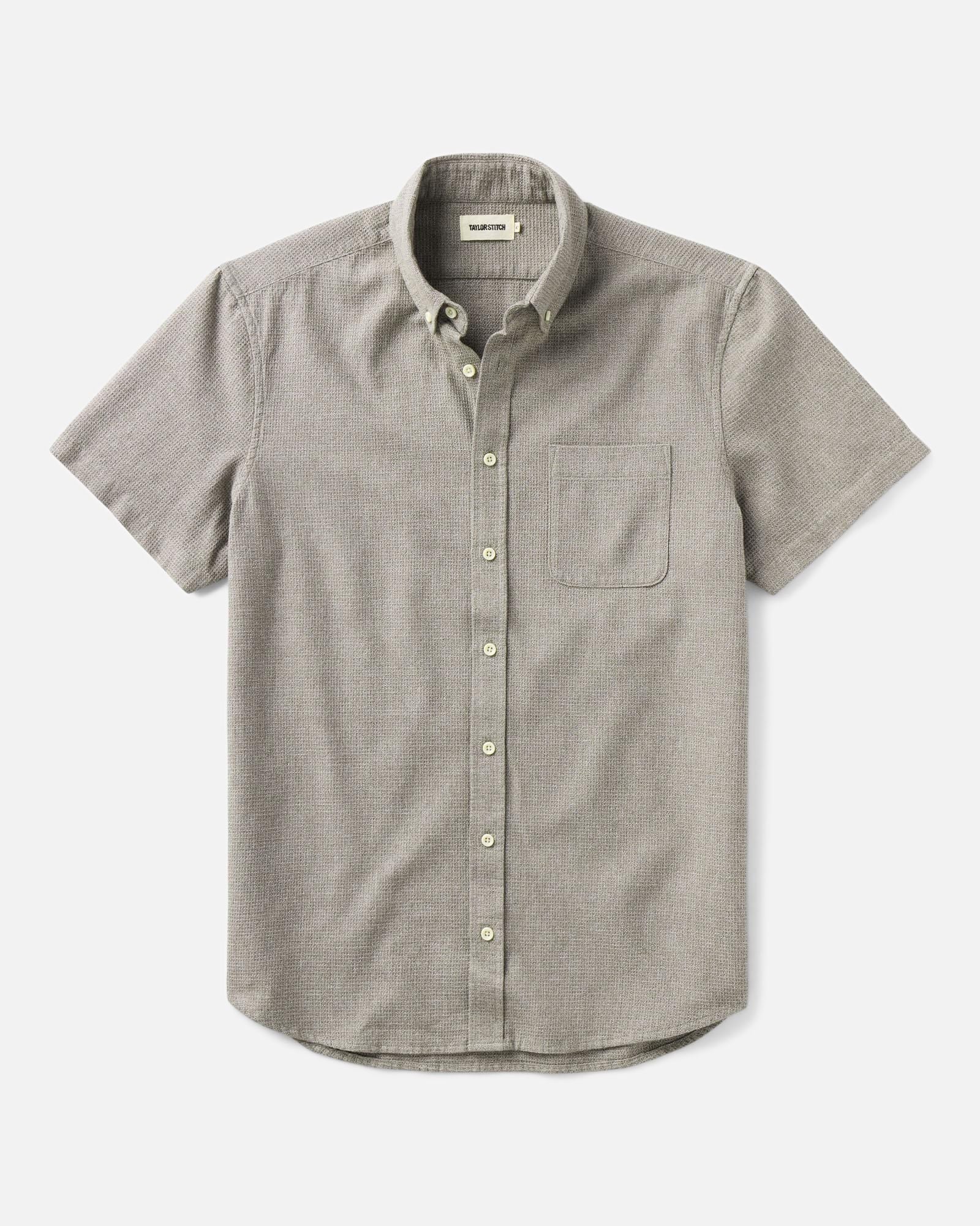 flatlay of The Short Sleeve Jack in Fern Twist Waffle, Wovens by Taylor Stitch