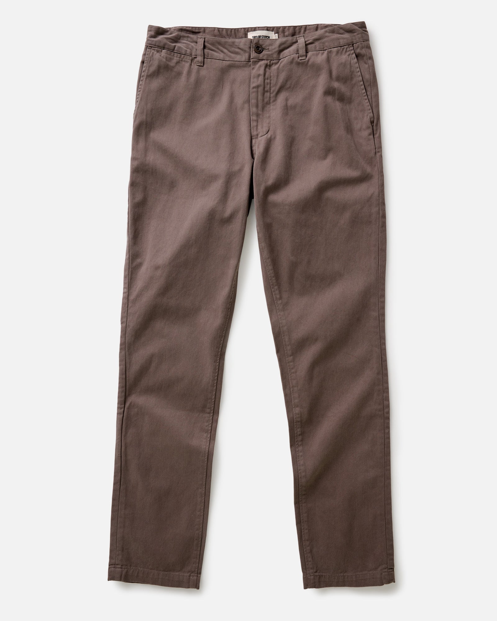 flatlay of The Slim Foundation Pant in Organic Espresso, Bottoms by Taylor Stitch