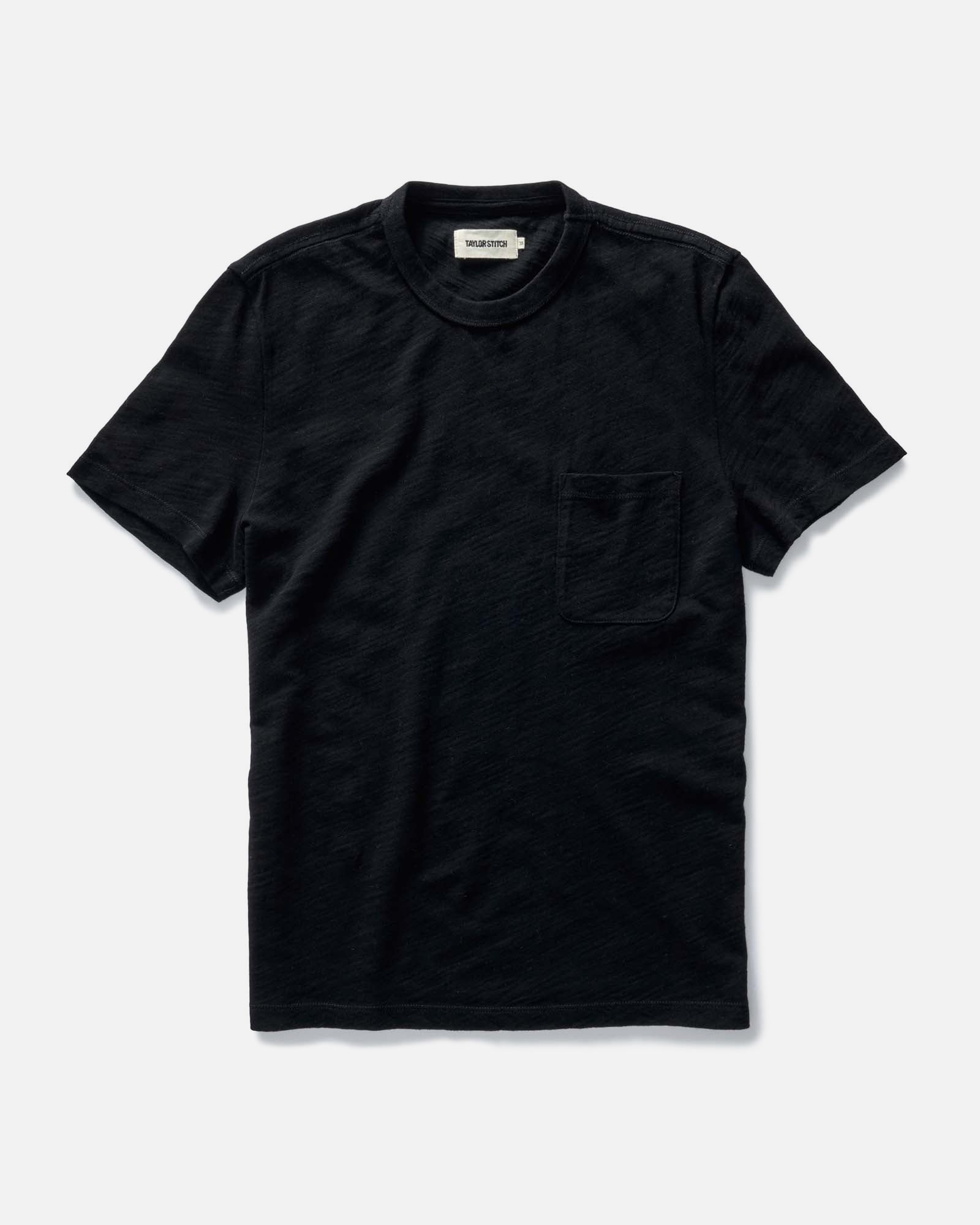 flatlay of The Organic Cotton Tee in Black Indigo, Knits by Taylor Stitch