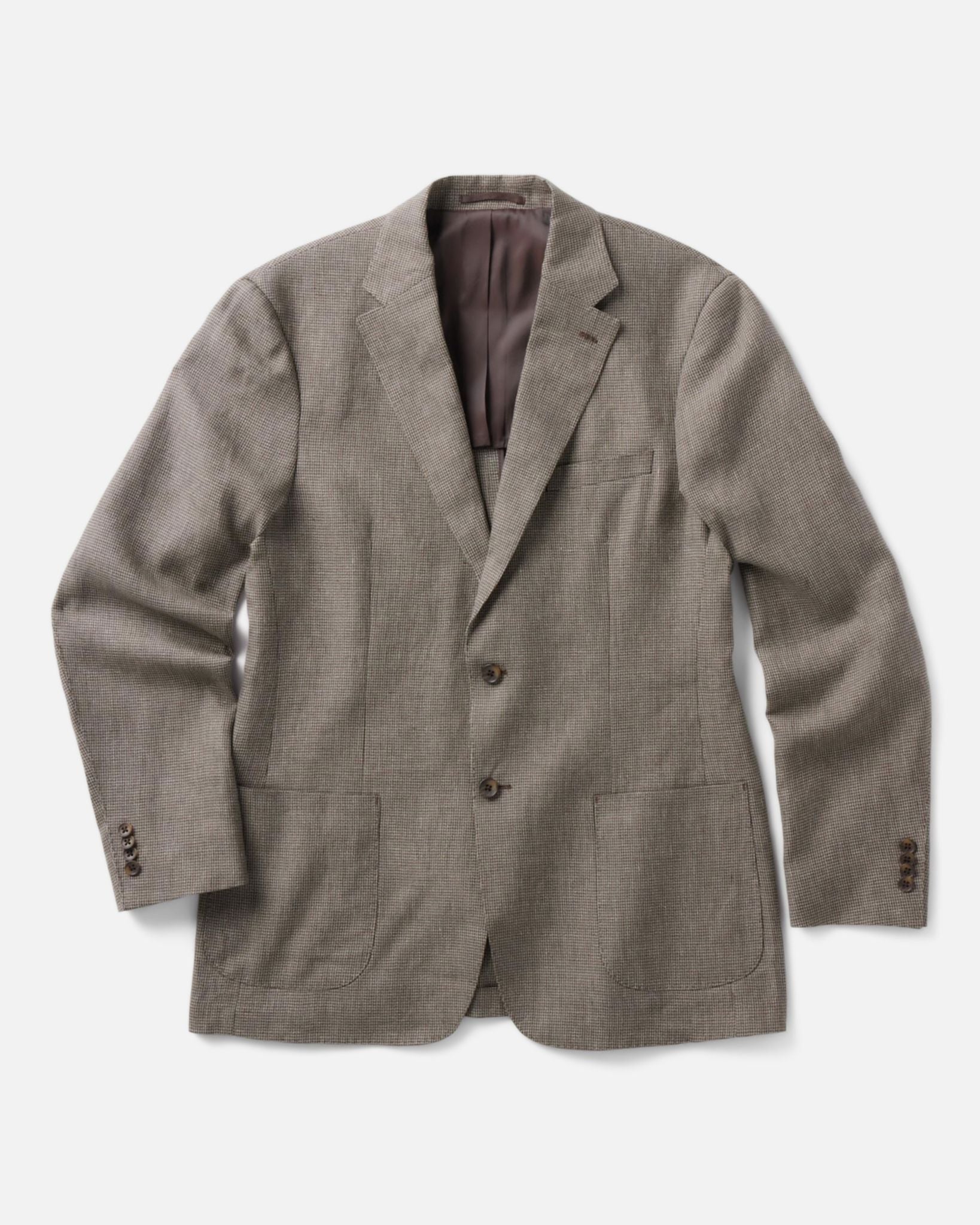 flatlay of The Stevens Sportcoat in Morel Micro Check, Outerwear by Taylor Stitch