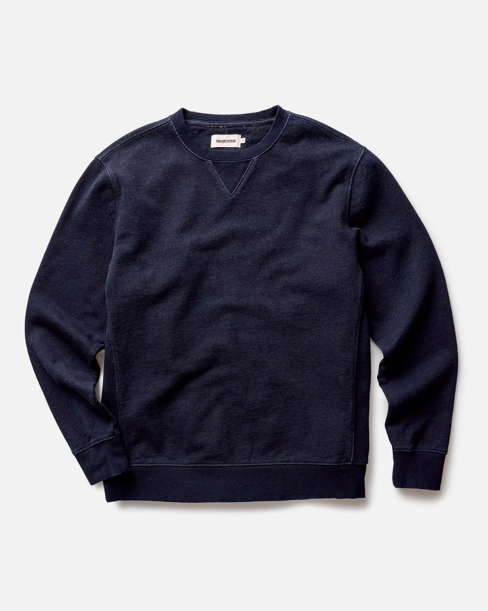 flatlay of The Apres Crew in Indigo Terry, Knits by Taylor Stitch
