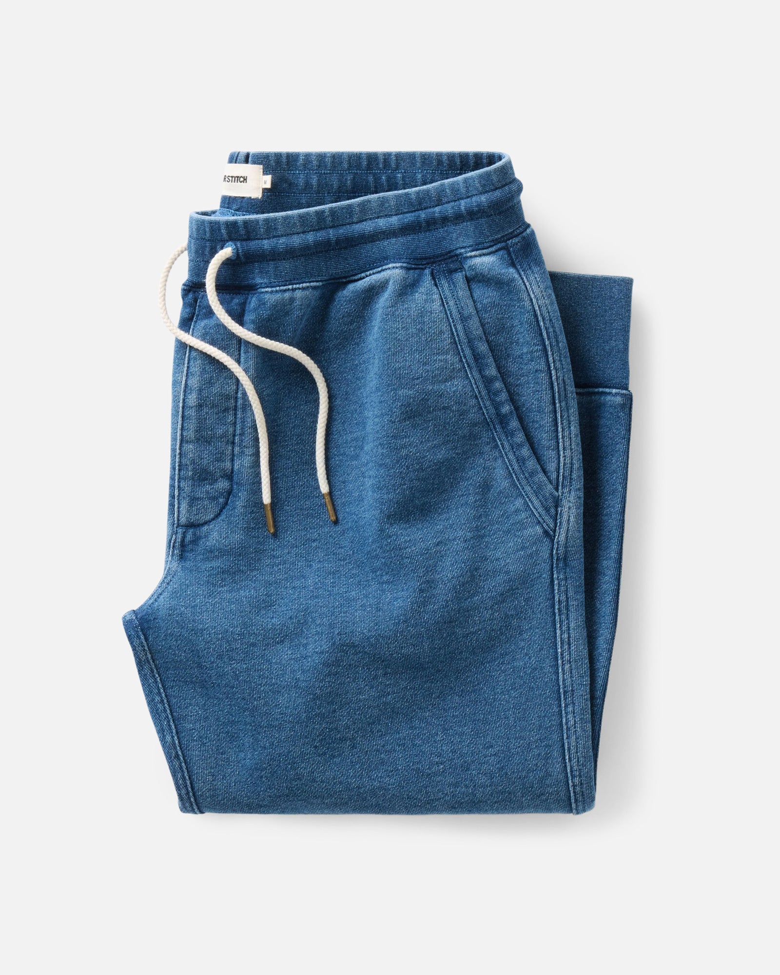 The Sunset Pant in Washed Indigo Terry: Featured Image, Bottoms by Taylor Stitch