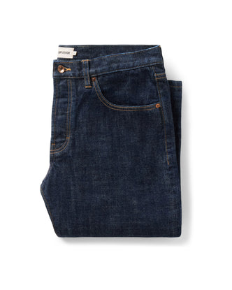 folded flatlay of The Straight Jean in Rinsed Organic Selvedge