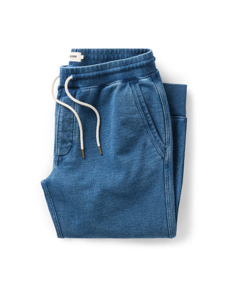 folded flatlay of The Sunset Pant in Washed Indigo Terry