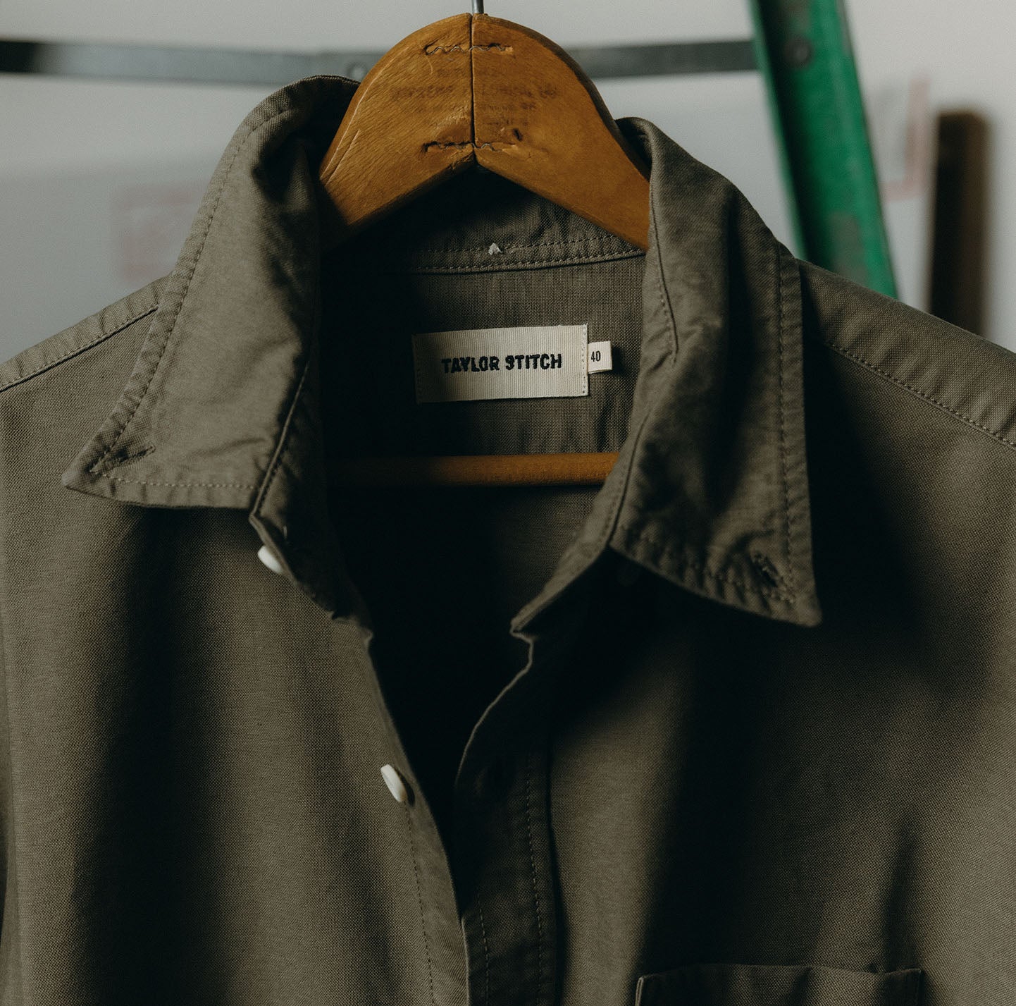 The Jack in Smoked Olive Oxford, by Taylor Stitch