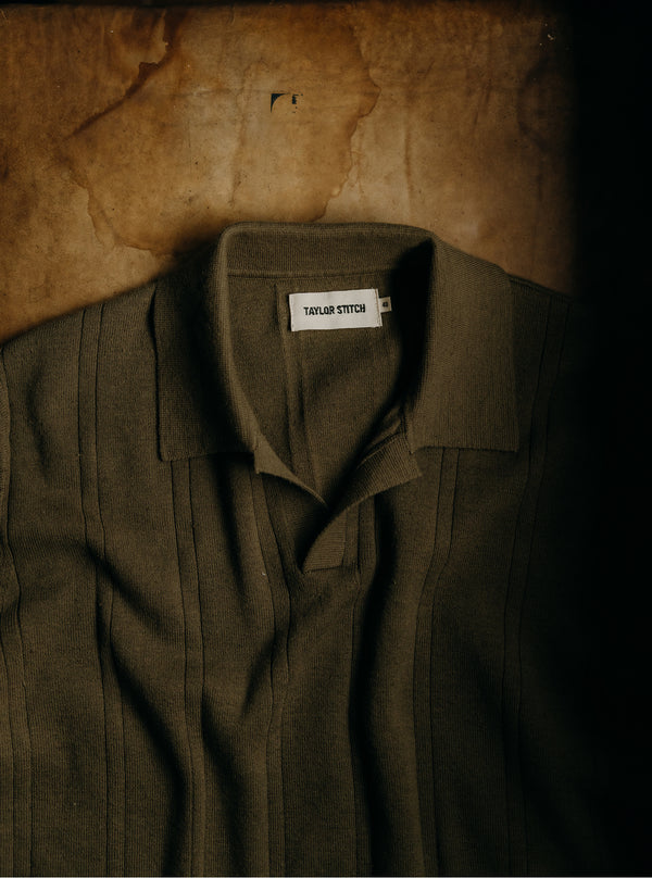 Close up of knit texture on the Valencia Sweater Polo