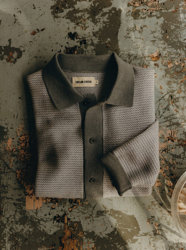 The Nichols Sweater Polo on an old painted surface