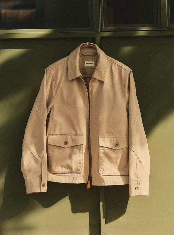 The Airman Jacket in Organic Khaki Twill