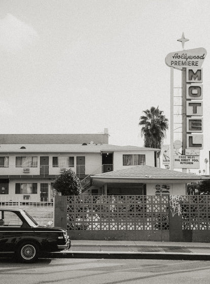 Exterior of the Hollywood Premier Motel in Los Angeles