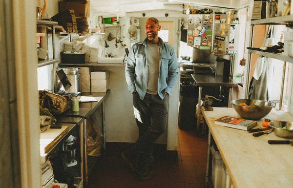 Scott Clark in his kitchen at Dad's Luncheonette