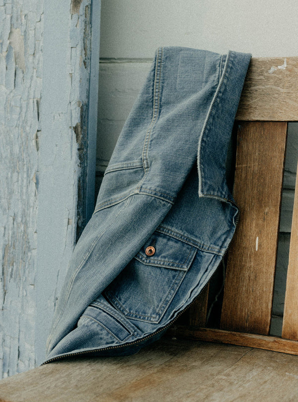 The Roper Jacket draped over a chair