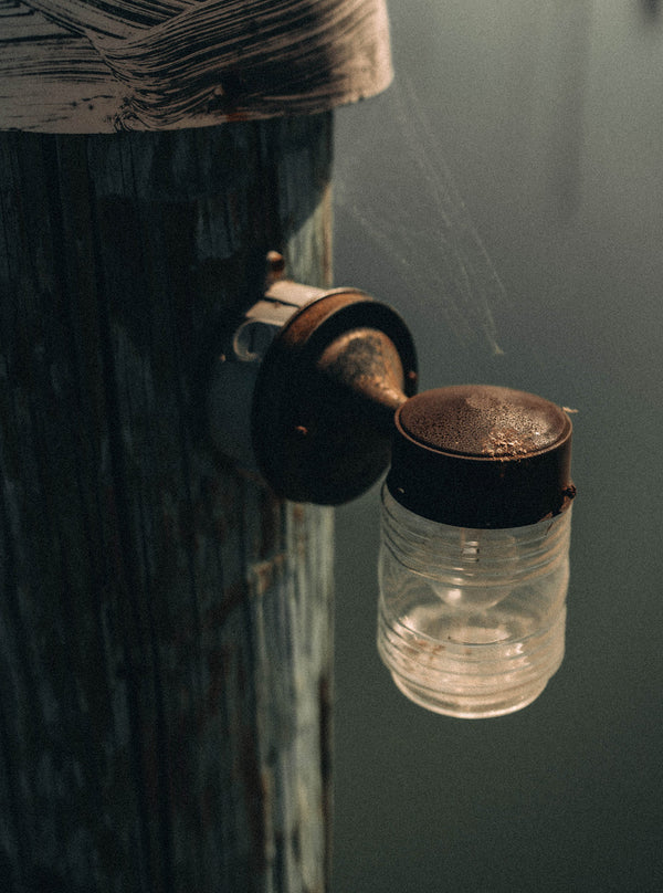 Close up of a light by the dock