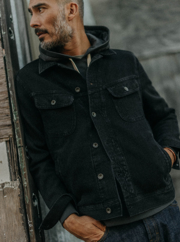 Model wearing The Long Haul Jacket