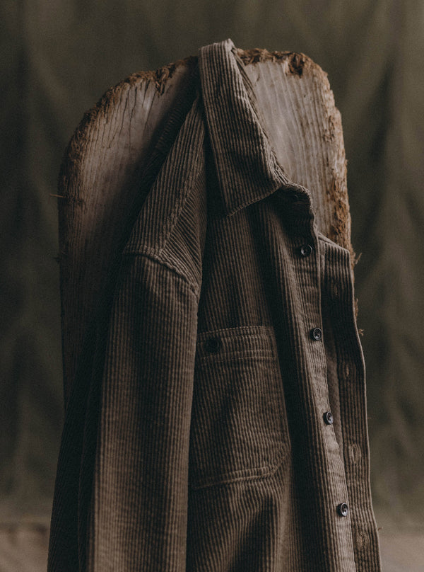 The Utility Shirt in Fatigue Olive Corduroy