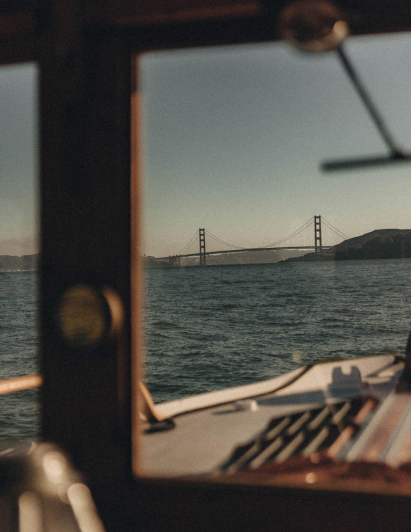 View of the Golden Gate Bridge from a ferry