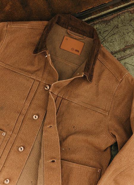 The Ryder Jacket in Tobacco Chipped Canvas, by Taylor Stitch