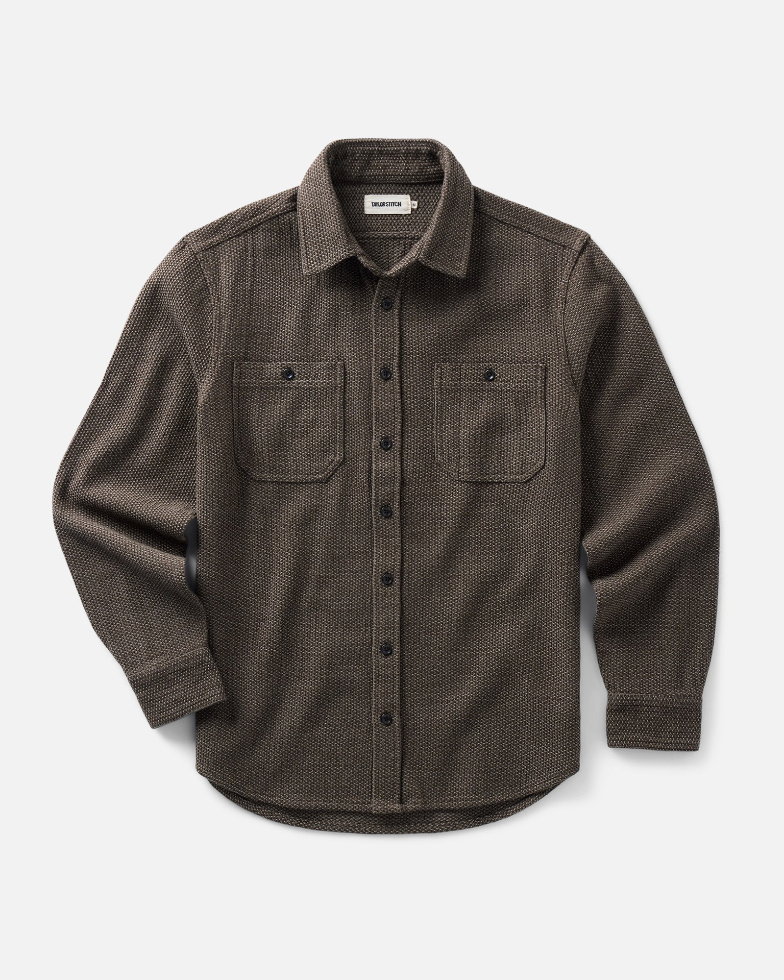 flatlay of The Utility Shirt in Mulch Sashiko, Wovens by Taylor Stitch