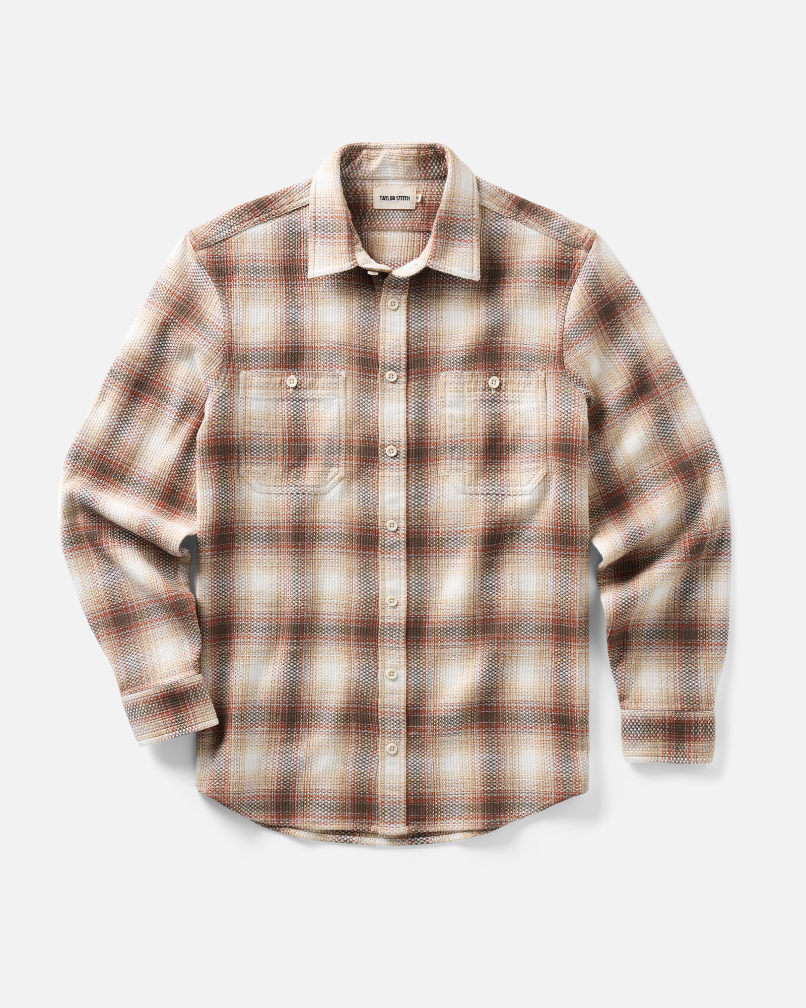 flatlay of The Utility Shirt in Seaside Check Sashiko, Wovens by Taylor Stitch