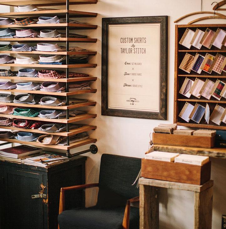 Details inside the Taylor Stitch Valencia store.