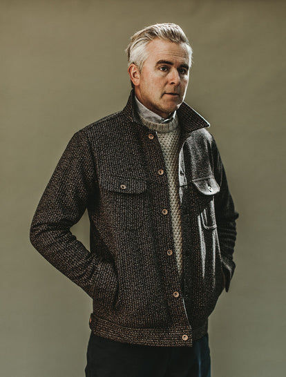 Beach Cloth Long Haul, Fisherman Sweater, Blue Oxford Jack