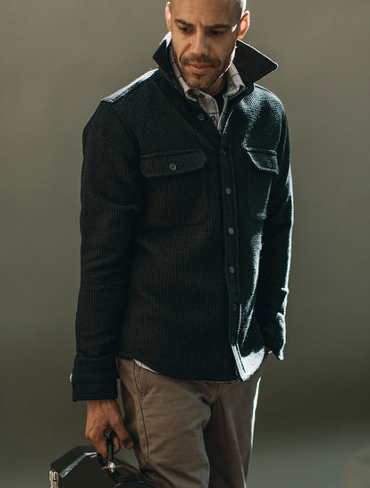 Navy Jacquard Utility Shirt, Ash California, Chino