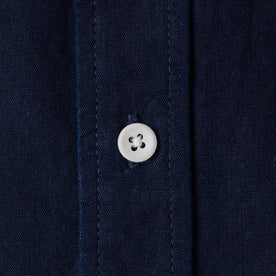 material shot of the buttons on The Jack in Indigo Oxford