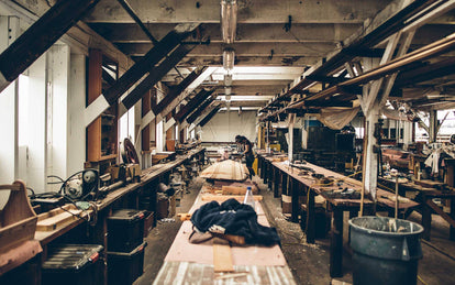 A wooden boat-builders workshop.