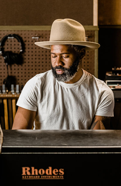 kirk wearing his hat in studio