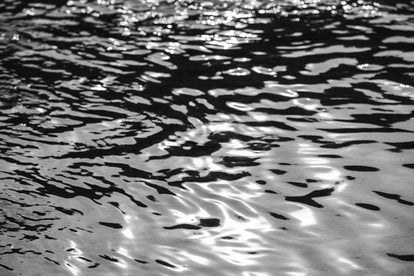 black and white shot of water