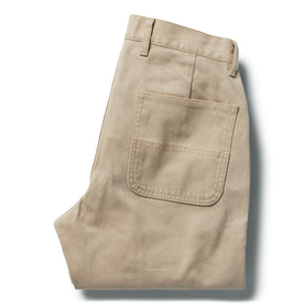 flatlay of The Chore Pant in Sand Boss Duck, shown folded from the back