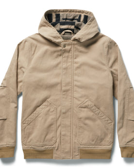flatlay of The Workhorse Hoodie in Sand Boss Duck, Outerwear by Taylor Stitch