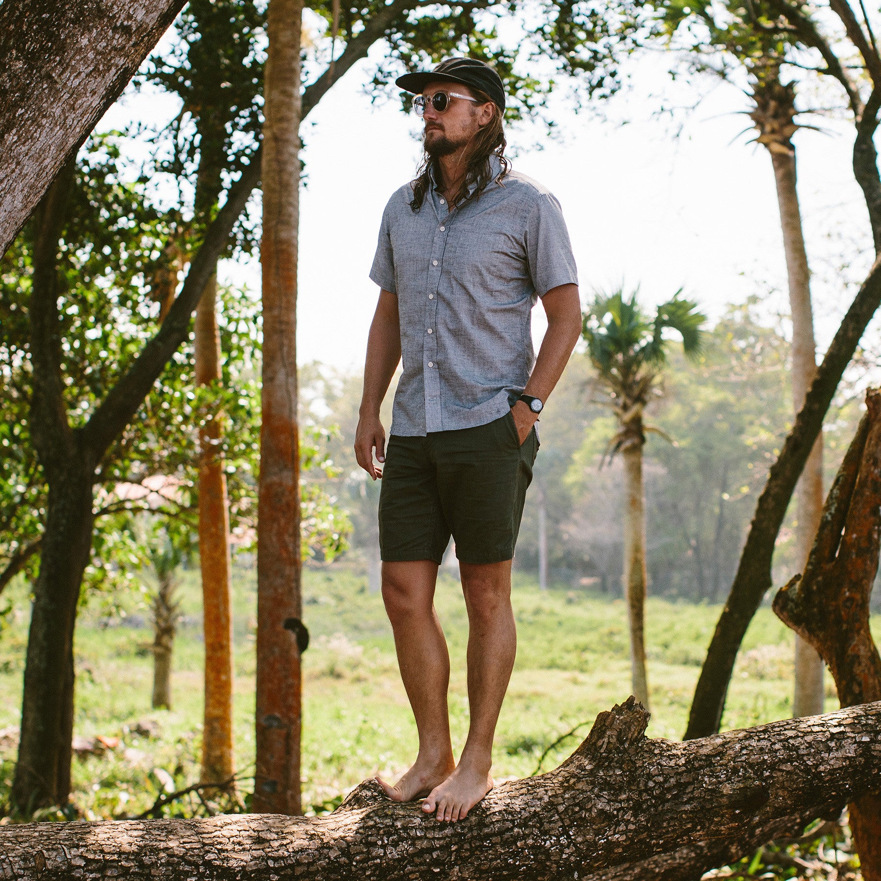 The Camp Short in Washed Olive Drab Herringbone: Alternate Image 2, Shorts by Taylor Stitch