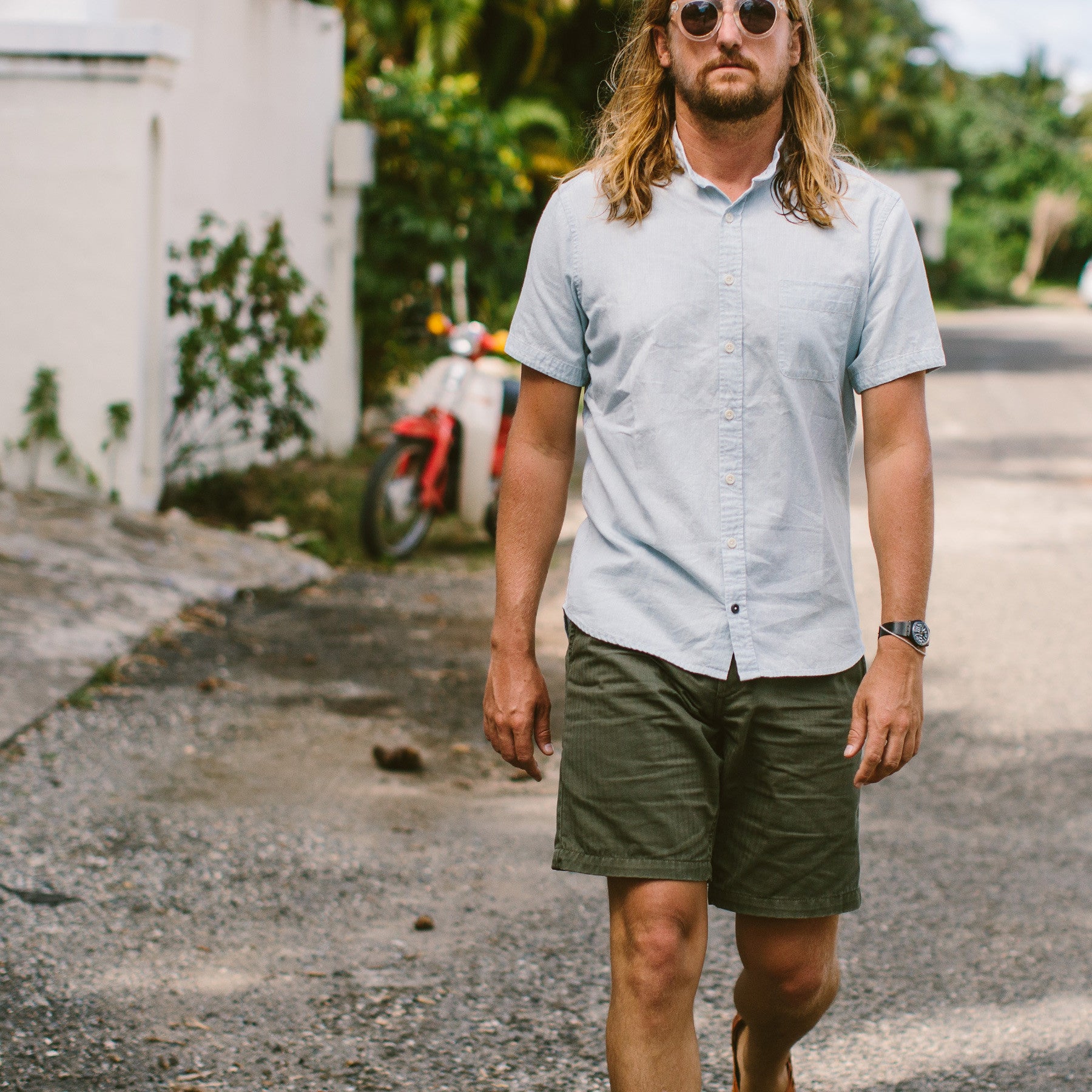 The Camp Short in Washed Olive Drab Herringbone: Alternate Image 4, Shorts by Taylor Stitch