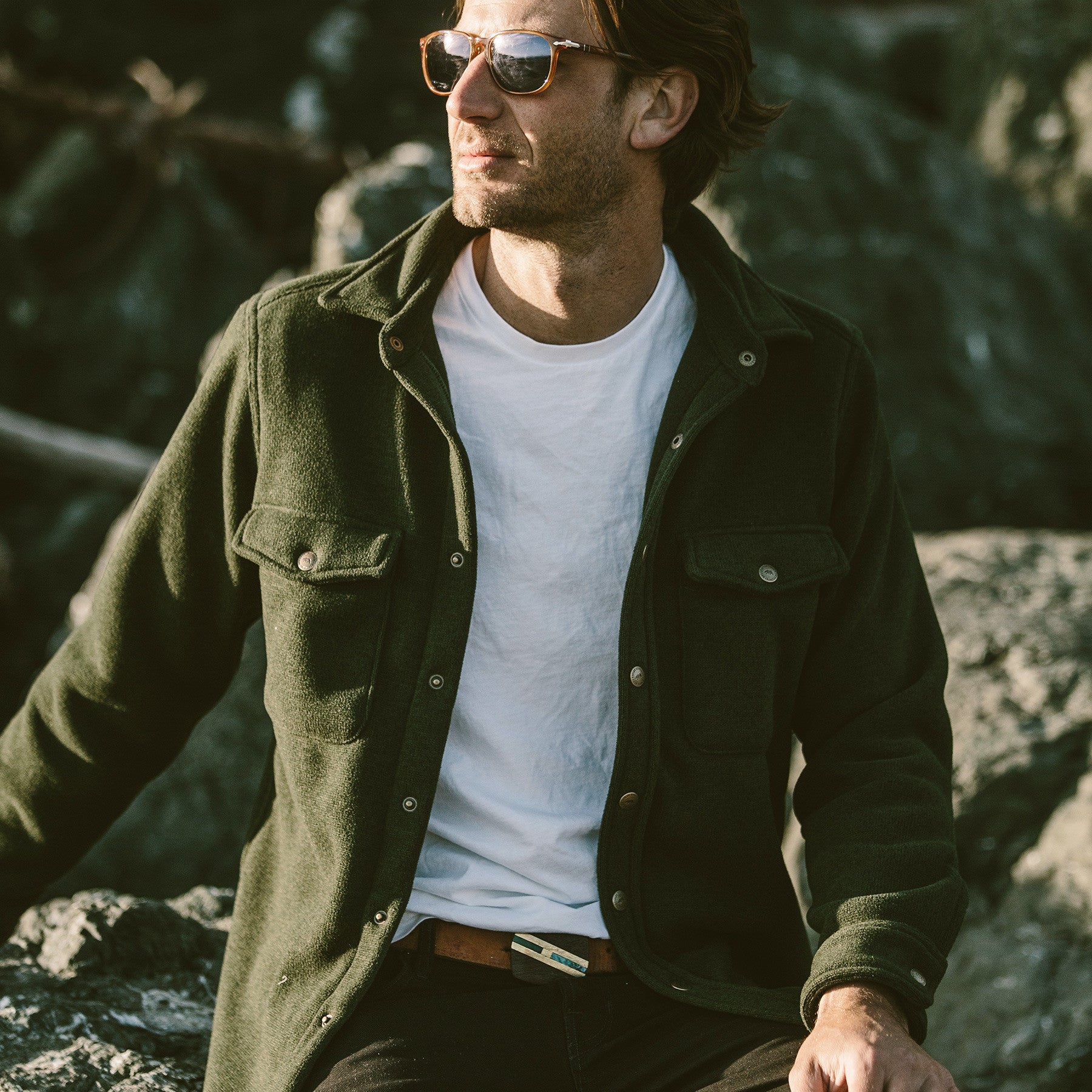 The Big Sur Jacket in Heather Olive Polartec: Alternate Image 4, Outerwear by Taylor Stitch