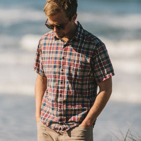 The Short Sleeve California in Red Madras: Alternate Image 1