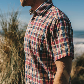 The Short Sleeve California in Red Madras: Alternate Image 3