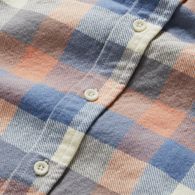 material shot of the buttons and texture on The Ledge Shirt in Dusk Check