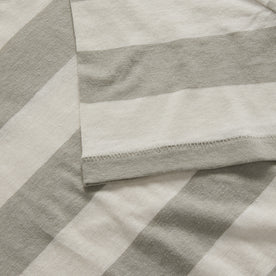 material shot of the sleeve on The Cotton Hemp Tee in Natural and Sagebrush Stripe