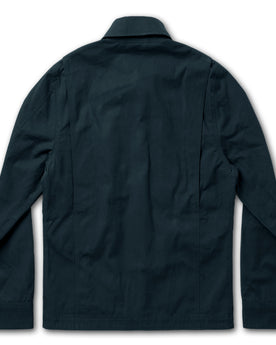 flatlay of the back of The Pathfinder Jacket in Navy Dry Wax, Outerwear by Taylor Stitch