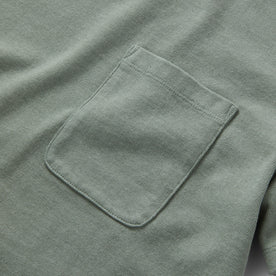 material shot of the pocket on The Heavy Bag Tee in Slate