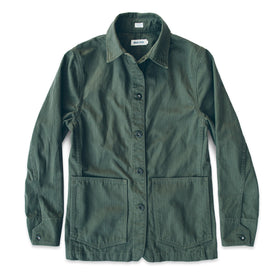 The Agnes Jacket in Olive Herringbone: Featured Image