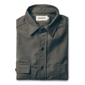 The Utility Shirt in Moss Merino 4S Herringbone - featured image