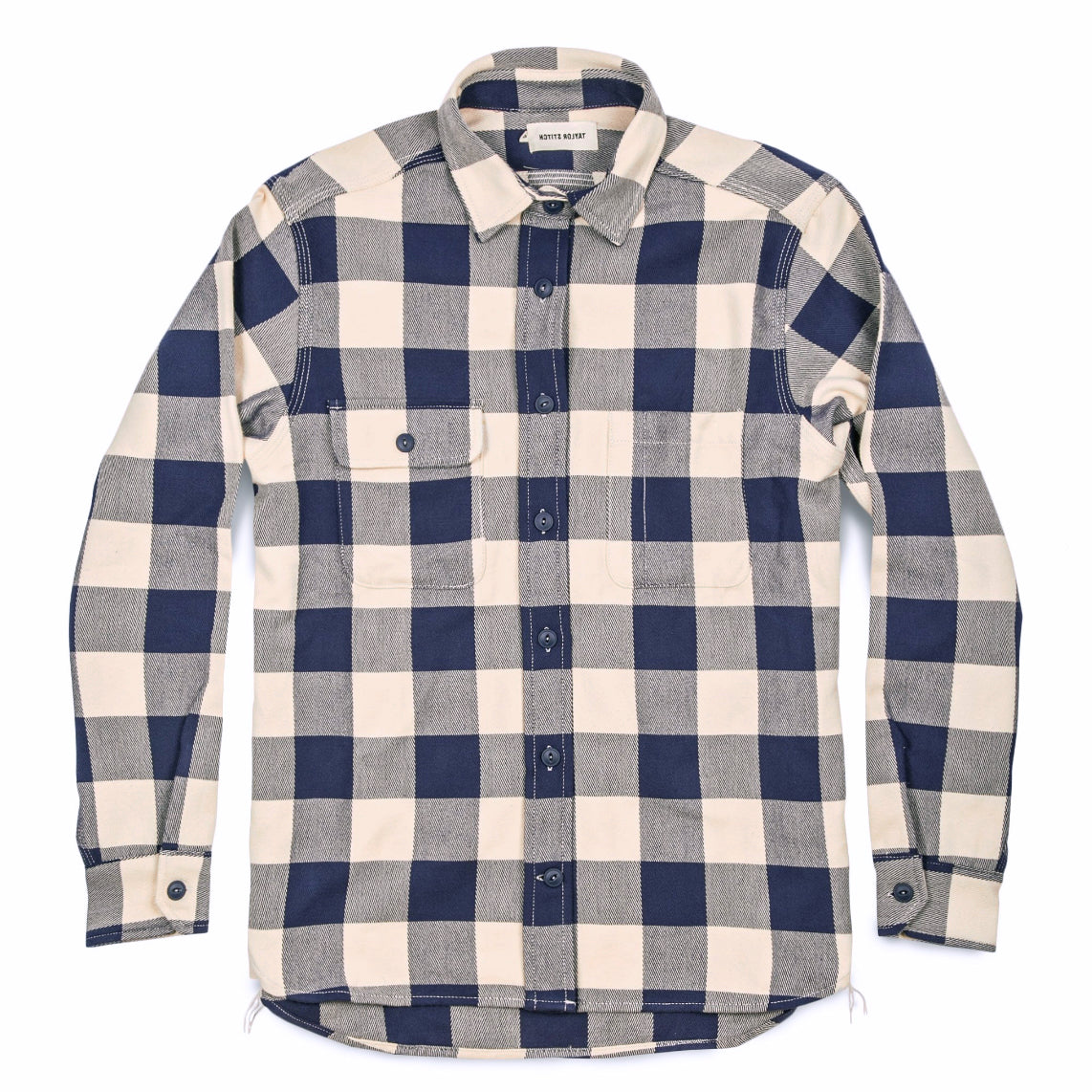 The Moto Utility Shirt in Natural & Navy Buffalo Plaid: Alternate Image 8, Wovens by Taylor Stitch