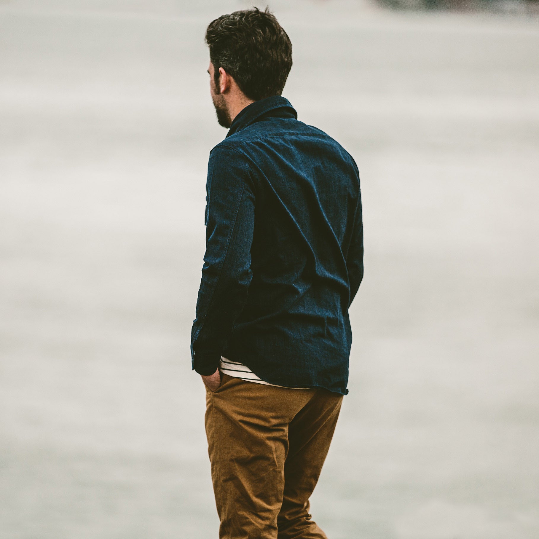 The Maritime Shirt Jacket in Sea Washed Indigo: Alternate Image 4, Outerwear by Taylor Stitch