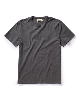 flatlay of The Organic Cotton Tee in Faded Black, Knits by Taylor Stitch