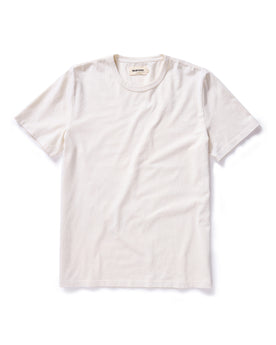 flatlay of The Organic Cotton Tee in Vintage White, Knits by Taylor Stitch