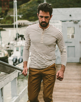 The Mercerized Merino Henley in Navy Stripe: Alternate Image 1, Knits by Taylor Stitch