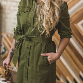 The Trench Dress in Army Green: Alternate Image 5