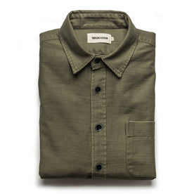 The Mechanic Shirt in Olive Reverse Sateen: Featured Image